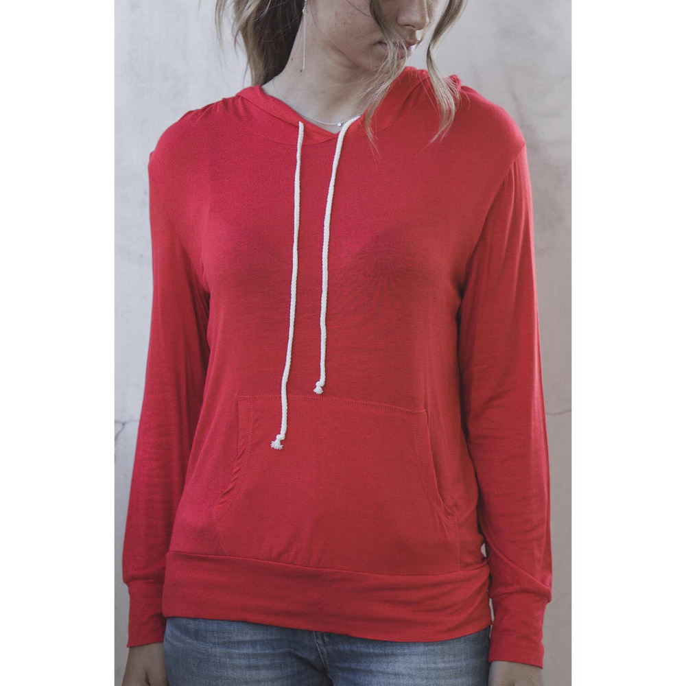 Red Front-Pocket Hoodie